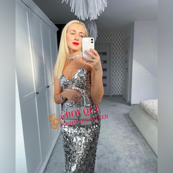 BLOGGERS FAV ZARA STRAPPY SLEEVES SEQUIN DRESS - Picture 6 of 9